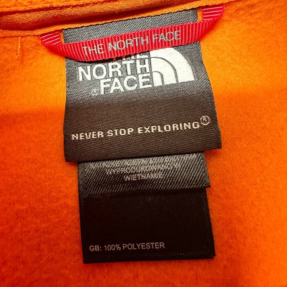 The‎ North Face Mens Fleece Pullover Jacket Orange Medium Quarter Zip